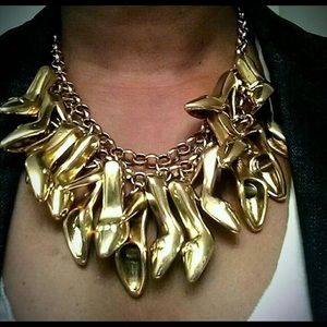 Gold High Heels Necklace